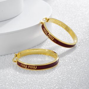 French Luxe Gold Plated Earrings - Red Wine with Gold